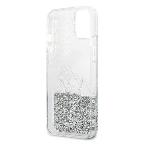 Kup Case Karl Lagerfeld KLHCP13SGCFS Apple iPhone 13 mini silber/silver hardcase Liquid Glitter Choupette Fun - KLD682SLV - {ean13} - Sklep Home Screen