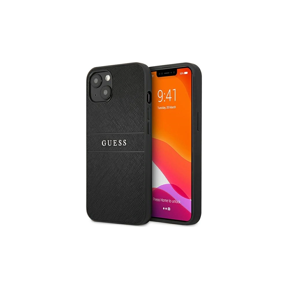 Etui Guess GUHCP13MPSASBBK Apple iPhone 13 czarny/black Saffiano Strap