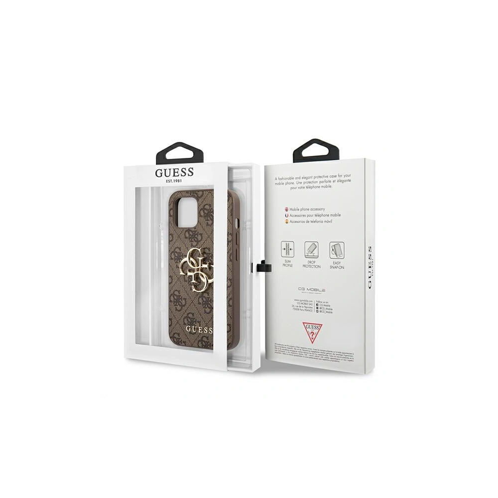Etui Guess GUHCP13S4GMGBR Apple iPhone 13 mini brązowy/brown hardcase 4G Big Metal Logo
