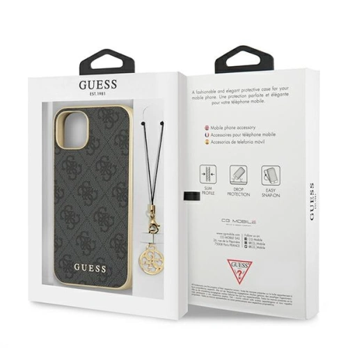 Kup Case Guess GUHCP13SGF4GGR Apple iPhone 13 mini grau/grey Hardcase 4G Charms Collection - GUE1325GRY - {ean13} - Sklep Home Screen