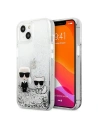 Case Karl Lagerfeld KLHCP13SGKCS Apple iPhone 13 mini silber/silver Hardcase Liquid Glitter Karl&Choupette