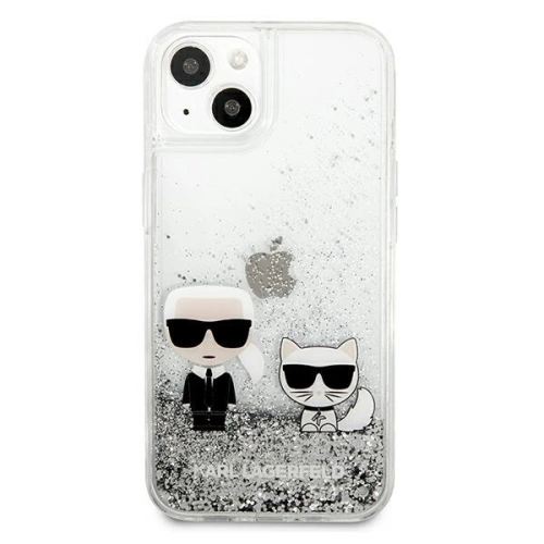 Kup Etui Karl Lagerfeld KLHCP13SGKCS Apple iPhone 13 mini srebrny/silver hardcase Liquid Glitter Karl&Choupette - KLD683SLV - {ean13} - Sklep Home Screen