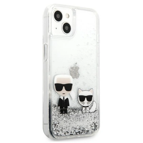 Buy Karl Lagerfeld KLHCP13SGKCS Apple iPhone 13 mini silver hardcase Liquid Glitter Karl&Choupette - KLD683SLV - {ean13} - Home Screen Store Europe