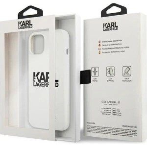 Kup Case Karl Lagerfeld KLHCP13SSLKLWH Apple iPhone 13 mini Silikon Stapel-Logo weiß/white - KLD687WHT - {ean13} - Sklep Home Screen