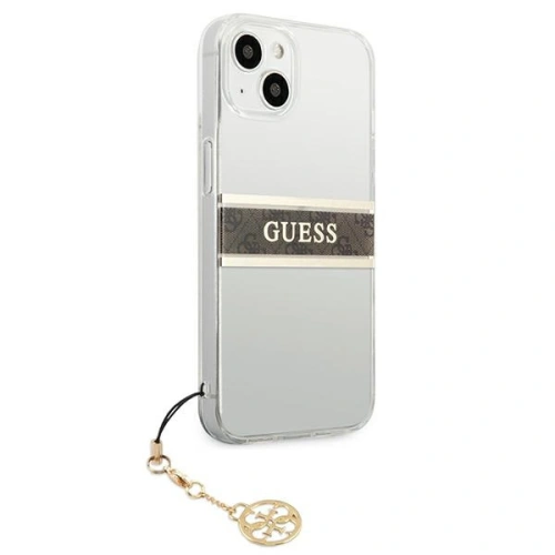 Kup Etui Guess GUHCP13SKB4GBR Apple iPhone 13 mini Transparent hardcase 4G Brown Strap Charm - GUE1327CL - {ean13} - Sklep Home Screen