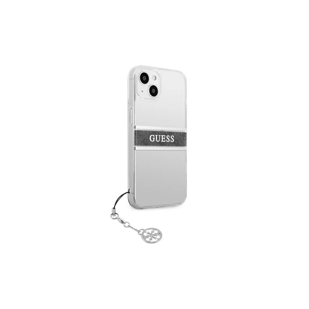 Etui Guess GUHCP13SKB4GGR Apple iPhone 13 mini Transparent hardcase 4G Grey Strap Charm