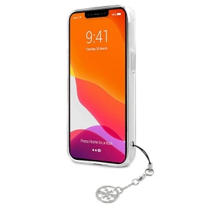 Kup Case Guess GUHCP13SKB4GGR Apple iPhone 13 mini Transparent hardcase 4G Grauer Strap Charm - GUE1328CL - {ean13} - Sklep Home Screen
