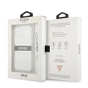 Kup Case Guess GUHCP13SKB4GGR Apple iPhone 13 mini Transparent hardcase 4G Grauer Strap Charm - GUE1328CL - {ean13} - Sklep Home Screen