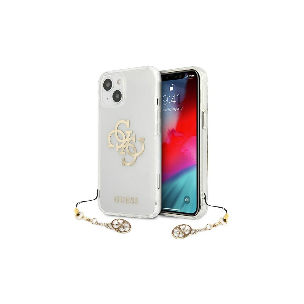 Etui Guess GUHCP13SKS4GGO Apple iPhone 13 mini Transparent hardcase 4G Gold Charms Collection