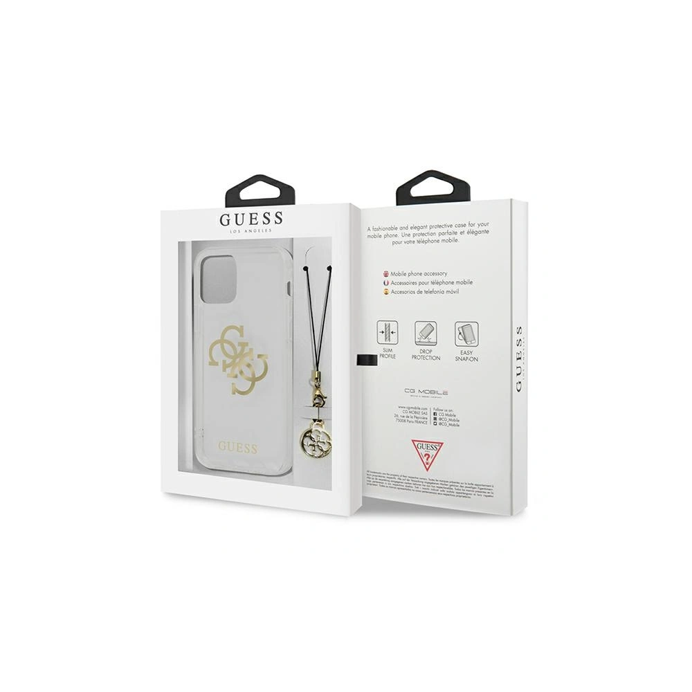 Etui Guess GUHCP13SKS4GGO Apple iPhone 13 mini Transparent hardcase 4G Gold Charms Collection