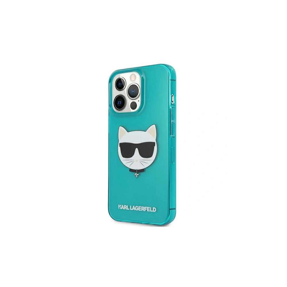 Etui Karl Lagerfeld KLHCP13XCHTRB Apple iPhone 13 Pro Max niebieski/blue hardcase Glitter Choupette Fluo