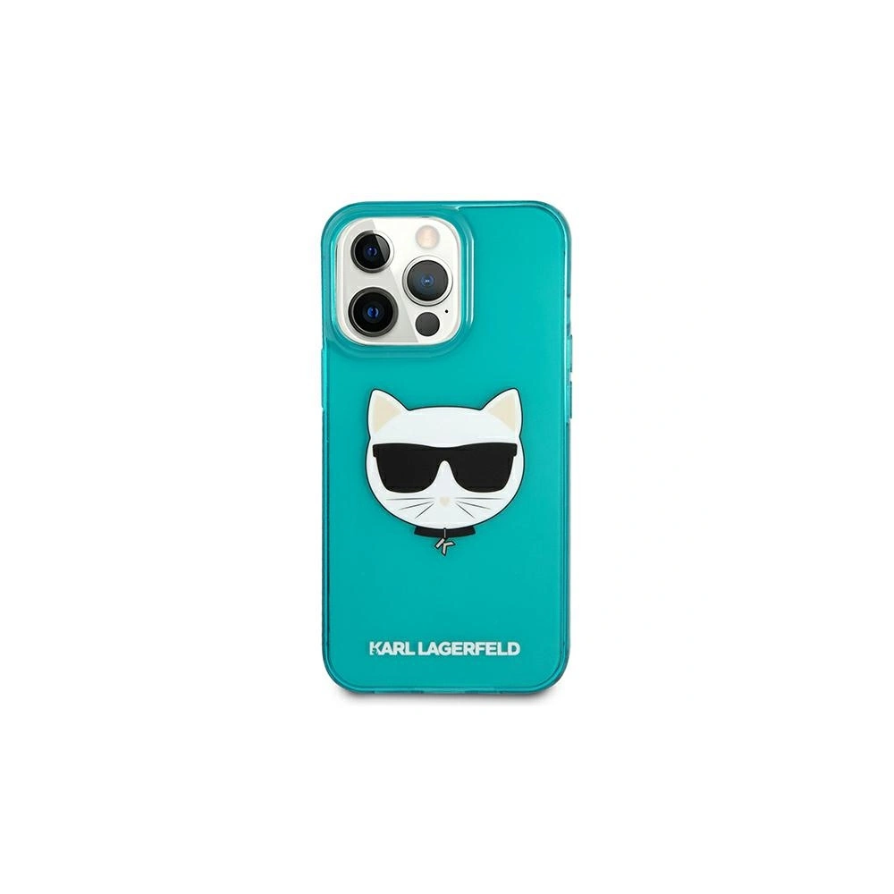 Etui Karl Lagerfeld KLHCP13XCHTRB Apple iPhone 13 Pro Max niebieski/blue hardcase Glitter Choupette Fluo