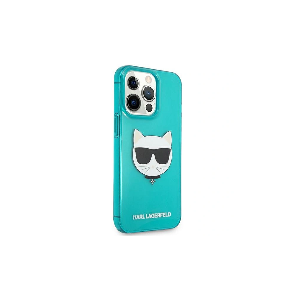 Etui Karl Lagerfeld KLHCP13XCHTRB Apple iPhone 13 Pro Max niebieski/blue hardcase Glitter Choupette Fluo