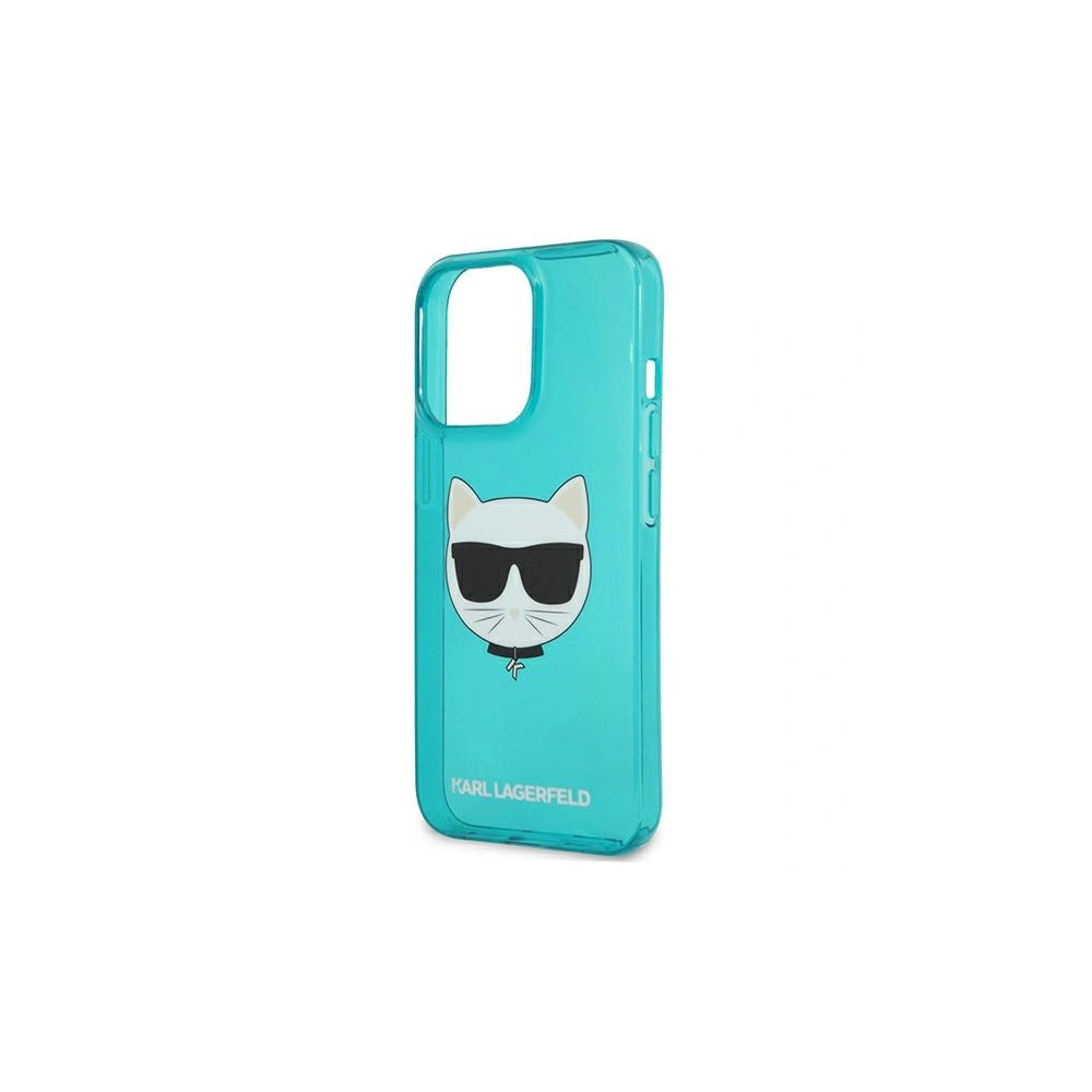Etui Karl Lagerfeld KLHCP13XCHTRB Apple iPhone 13 Pro Max niebieski/blue hardcase Glitter Choupette Fluo