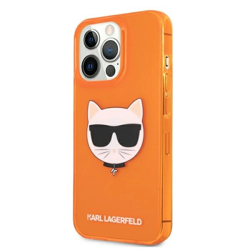 Kup Etui Karl Lagerfeld KLHCP13XCHTRO Apple iPhone 13 Pro Max pomarańczowy/orange hardcase Glitter Choupette Fluo - KLD691ORG - {ean13} - Sklep Home Screen
