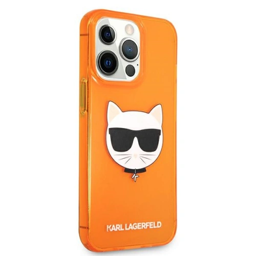 Kup Etui Karl Lagerfeld KLHCP13XCHTRO Apple iPhone 13 Pro Max pomarańczowy/orange hardcase Glitter Choupette Fluo - KLD691ORG - {ean13} - Sklep Home Screen