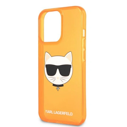 Kup Etui Karl Lagerfeld KLHCP13XCHTRO Apple iPhone 13 Pro Max pomarańczowy/orange hardcase Glitter Choupette Fluo - KLD691ORG - {ean13} - Sklep Home Screen