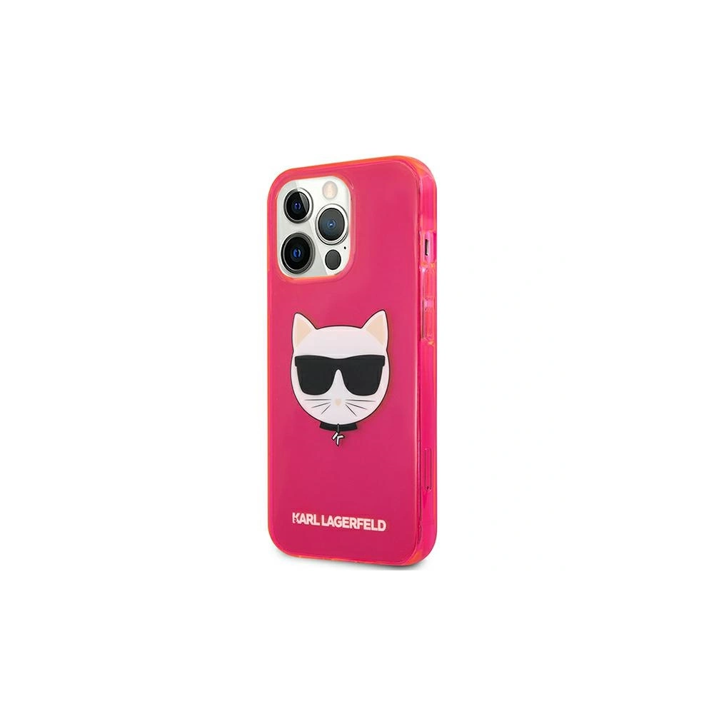 Etui Karl Lagerfeld KLHCP13XCHTRP Apple iPhone 13 Pro Max różowy/pink hardcase Glitter Choupette Fluo