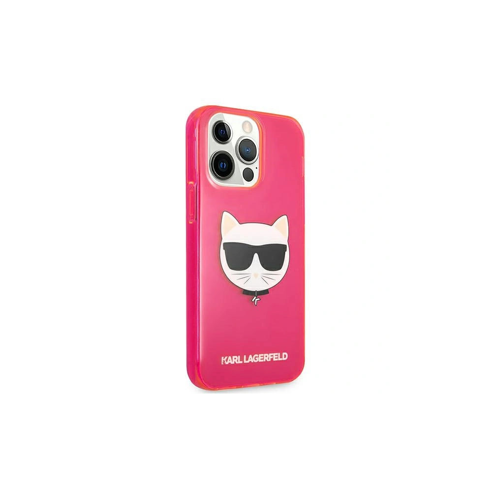 Etui Karl Lagerfeld KLHCP13XCHTRP Apple iPhone 13 Pro Max różowy/pink hardcase Glitter Choupette Fluo
