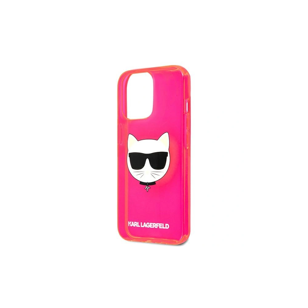 Etui Karl Lagerfeld KLHCP13XCHTRP Apple iPhone 13 Pro Max różowy/pink hardcase Glitter Choupette Fluo