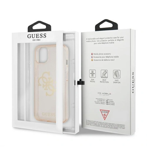Kup Etui Guess GUHCP13SPCUGL4GGO Apple iPhone 13 mini złoty/gold hard case Glitter 4G Big Logo - GUE1332GLD - {ean13} - Sklep Home Screen