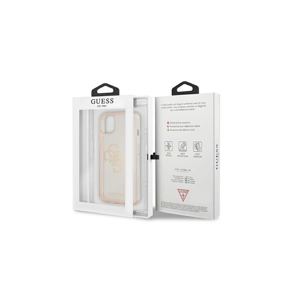 Etui Guess GUHCP13SPCUGL4GGO Apple iPhone 13 mini złoty/gold hard case Glitter 4G Big Logo