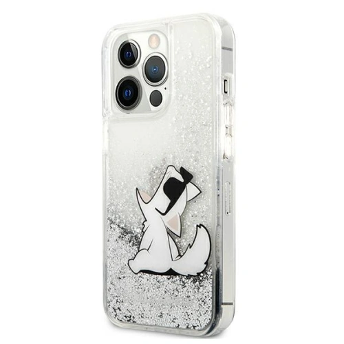 Buy Karl Lagerfeld KLHCP13XGCFS Apple iPhone 13 Pro Max silver hardcase Liquid Glitter Choupette Fun - KLD693SLV - {ean13} - Home Screen Store Europe