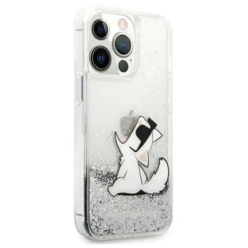 Buy Karl Lagerfeld KLHCP13XGCFS Apple iPhone 13 Pro Max silver hardcase Liquid Glitter Choupette Fun - KLD693SLV - {ean13} - Home Screen Store Europe