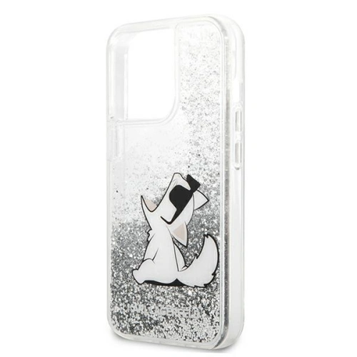 Buy Karl Lagerfeld KLHCP13XGCFS Apple iPhone 13 Pro Max silver hardcase Liquid Glitter Choupette Fun - KLD693SLV - {ean13} - Home Screen Store Europe