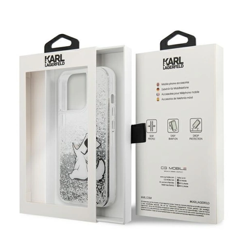 Buy Karl Lagerfeld KLHCP13XGCFS Apple iPhone 13 Pro Max silver hardcase Liquid Glitter Choupette Fun - KLD693SLV - {ean13} - Home Screen Store Europe