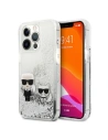 Karl Lagerfeld KLHCP13XGKCS Apple iPhone 13 Pro Max silver hardcase Liquid Glitter Karl&Choupette