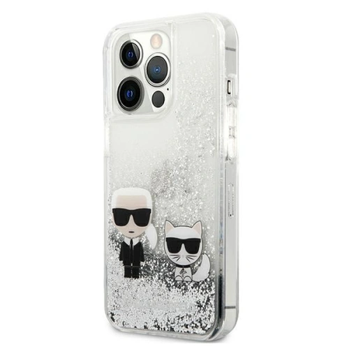 Kup Etui Karl Lagerfeld KLHCP13XGKCS Apple iPhone 13 Pro Max srebrny/silver hardcase Liquid Glitter Karl&Choupette - KLD694SLV - {ean13} - Sklep Home Screen