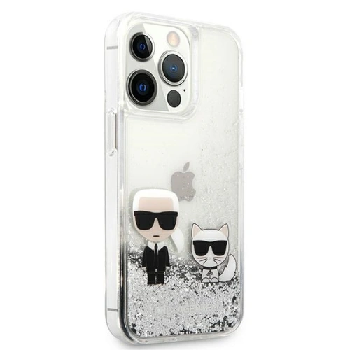 Kup Etui Karl Lagerfeld KLHCP13XGKCS Apple iPhone 13 Pro Max srebrny/silver hardcase Liquid Glitter Karl&Choupette - KLD694SLV - {ean13} - Sklep Home Screen