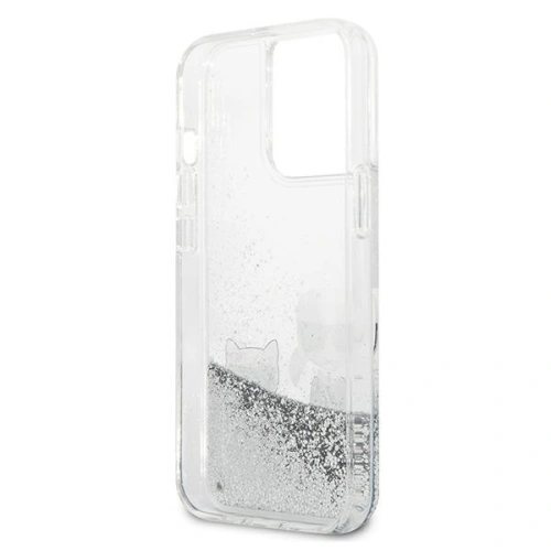 Kup Etui Karl Lagerfeld KLHCP13XGKCS Apple iPhone 13 Pro Max stříbrný/silver hardcase Liquid Glitter Karl&Choupette - KLD694SLV - {ean13} - Sklep Home Screen