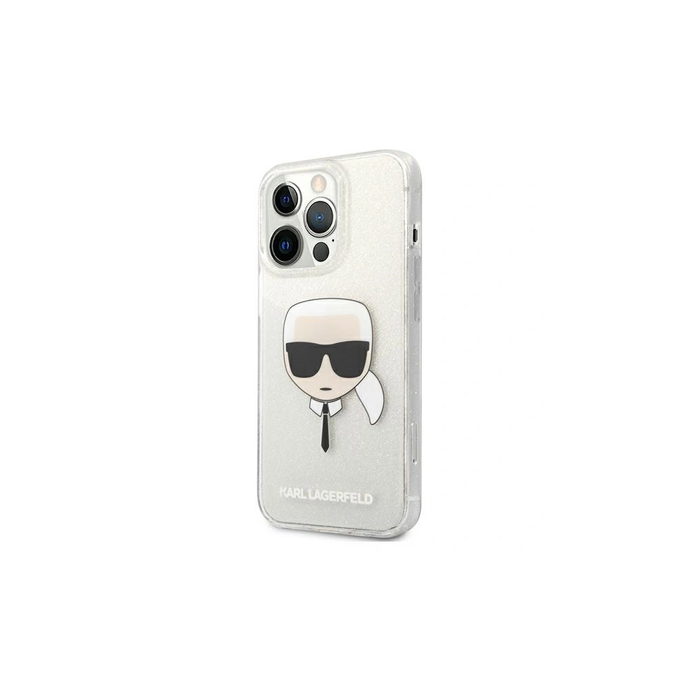 Etui Karl Lagerfeld KLHCP13XKHTUGLS Apple iPhone 13 Pro Max srebrny/silver hardcase Glitter Karl`s Head