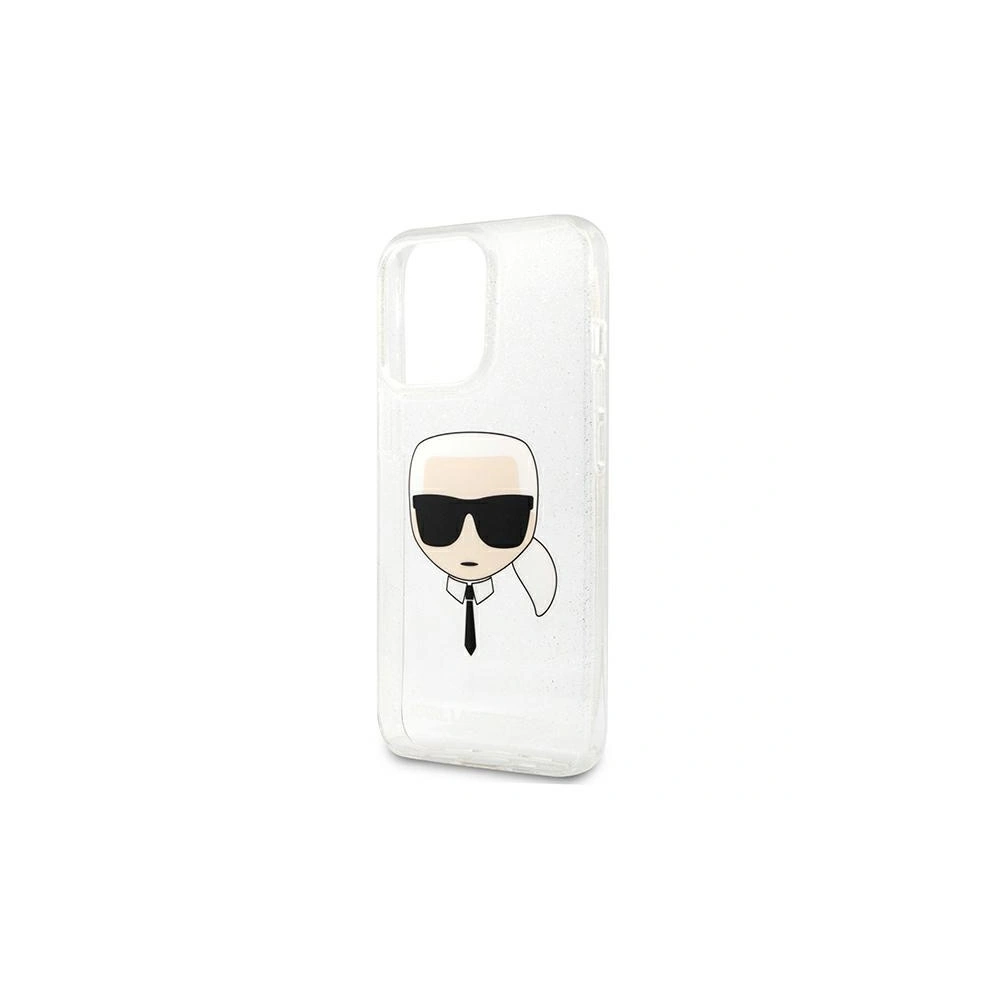 Etui Karl Lagerfeld KLHCP13XKHTUGLS Apple iPhone 13 Pro Max srebrny/silver hardcase Glitter Karl`s Head