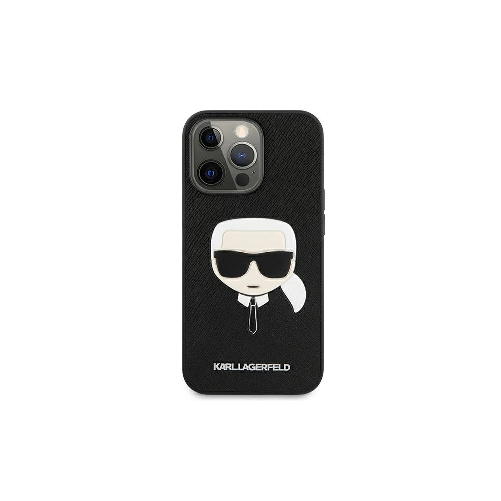 Etui Karl Lagerfeld KLHCP13XSAKHBK Apple iPhone 13 Pro Max czarny/black hardcase Saffiano Ikonik Karl`s Head
