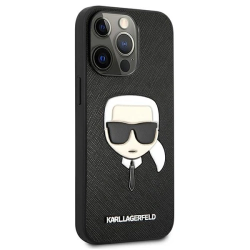 Kup Etui Karl Lagerfeld KLHCP13XSAKHBK Apple iPhone 13 Pro Max czarny/black hardcase Saffiano Ikonik Karl`s Head - KLD696BLK - {ean13} - Sklep Home Screen