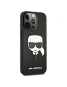 Buy Karl Lagerfeld KLHCP13XSAKHBK Apple iPhone 13 Pro Max black hardcase Saffiano Ikonik Karl`s Head - KLD696BLK - {ean13} - Home Screen Store Europe