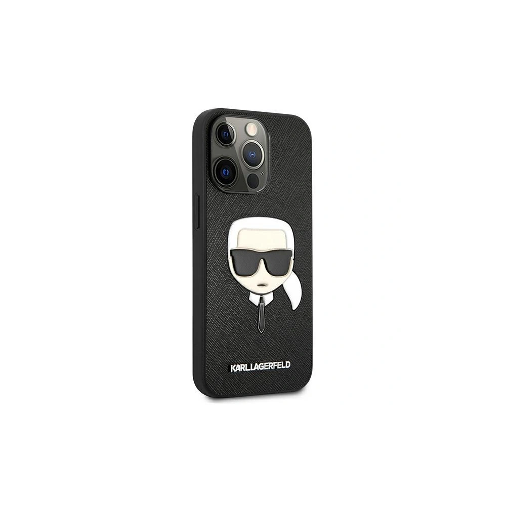 Etui Karl Lagerfeld KLHCP13XSAKHBK Apple iPhone 13 Pro Max czarny/black hardcase Saffiano Ikonik Karl`s Head