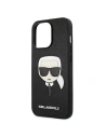Buy Karl Lagerfeld KLHCP13XSAKHBK Apple iPhone 13 Pro Max black hardcase Saffiano Ikonik Karl`s Head - KLD696BLK - {ean13} - Home Screen Store Europe