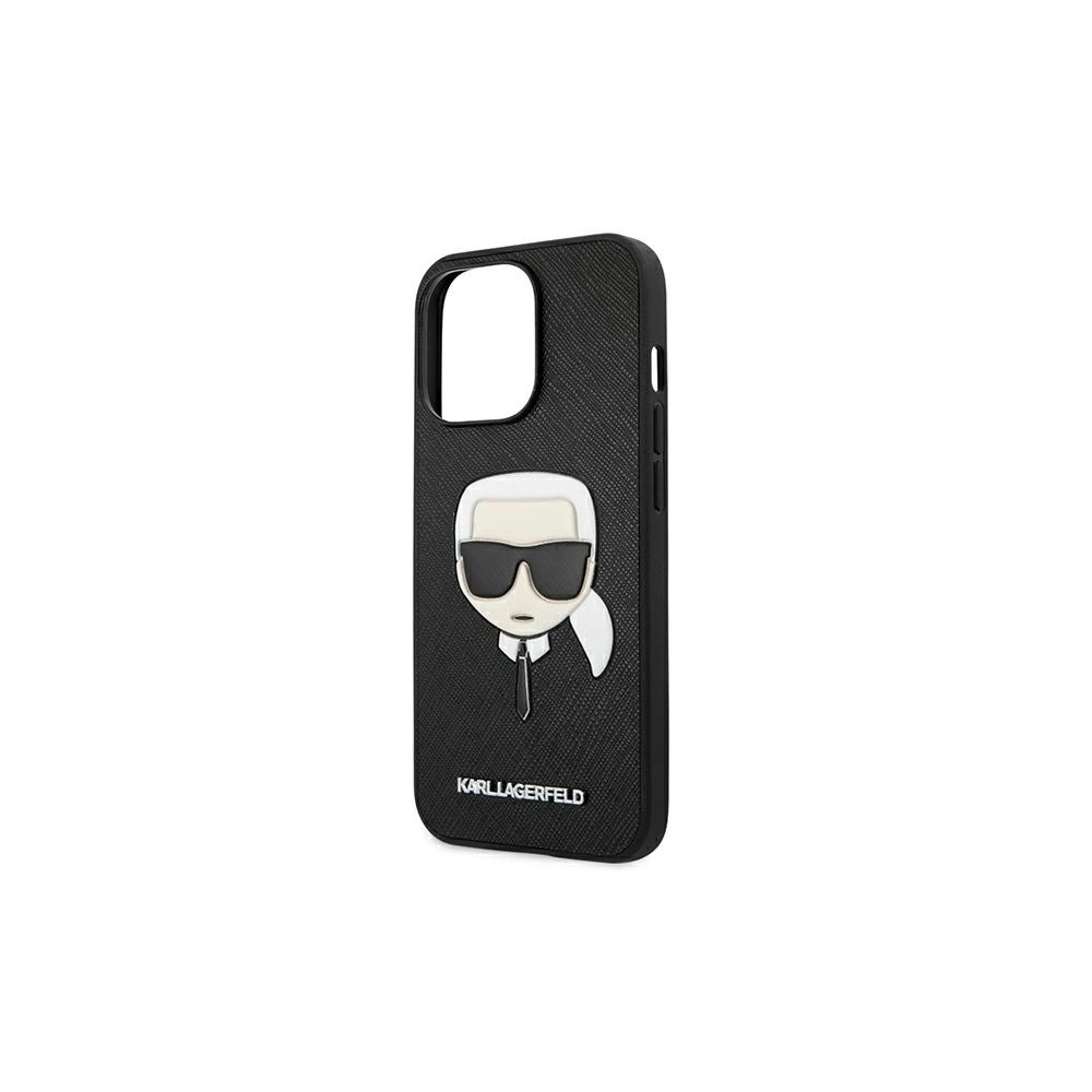Etui Karl Lagerfeld KLHCP13XSAKHBK Apple iPhone 13 Pro Max czarny/black hardcase Saffiano Ikonik Karl`s Head
