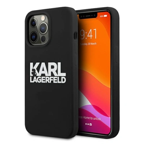 Kup Etui Karl Lagerfeld KLHCP13XSLKLRBK Apple iPhone 13 Pro Max Silicon Stack Logo negru/black - KLD697BLK - {ean13} - Sklep Home Screen