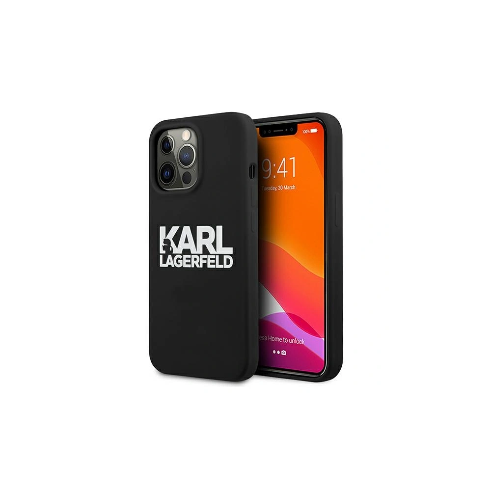 Etui Karl Lagerfeld KLHCP13XSLKLRBK Apple iPhone 13 Pro Max Silicone Stack Logo czarny/black