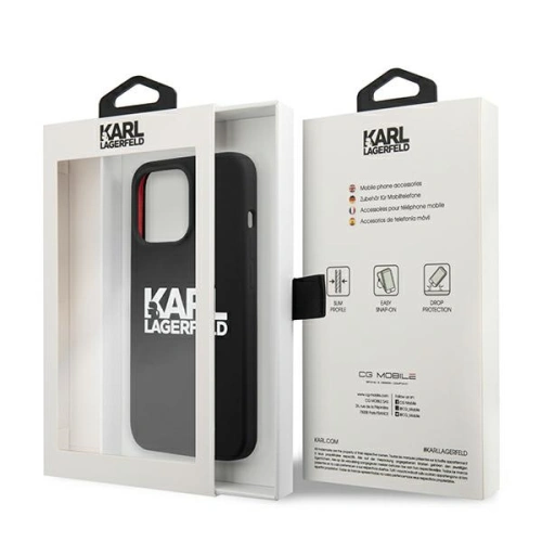 Kup Etui Karl Lagerfeld KLHCP13XSLKLRBK Apple iPhone 13 Pro Max Silicon Stack Logo negru/black - KLD697BLK - {ean13} - Sklep Home Screen