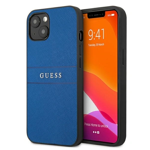 Kup Etui Guess GUHCP13SPSASBBL Apple iPhone 13 mini albastru Saffiano Strap - GUE1336BLU - {ean13} - Sklep Home Screen