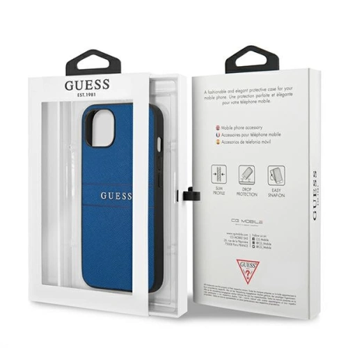 Kup Etui Guess GUHCP13SPSASBBL Apple iPhone 13 mini albastru Saffiano Strap - GUE1336BLU - {ean13} - Sklep Home Screen