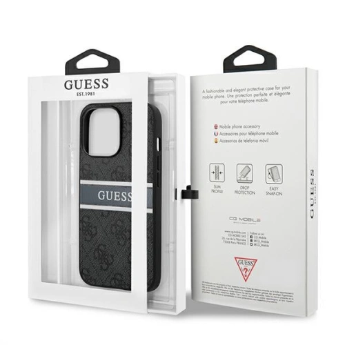 Kup Case Guess GUHCP13X4GDGR Apple iPhone 13 Pro Max grau/grey hardcase 4G Stripe - GUE1337GRY - {ean13} - Sklep Home Screen