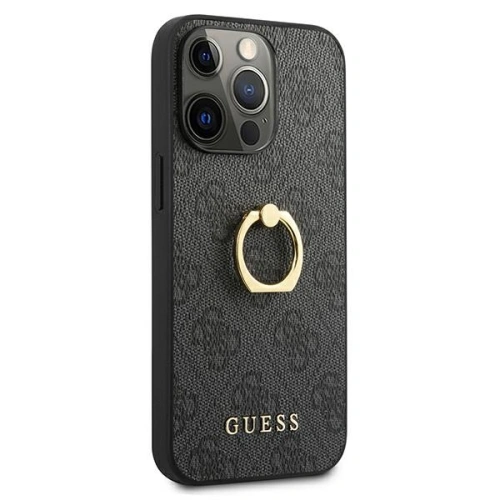 Buy Guess GUHCP13X4GMRGR Apple iPhone 13 Pro Max grey hardcase 4G with ring stand - GUE1339GRY - {ean13} - Home Screen Store Europe