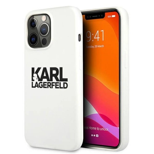 Kup Etui Karl Lagerfeld KLHCP13XSLKLWH Apple iPhone 13 Pro Max Silicone Stack Logo bílý/white - KLD698WHT - {ean13} - Sklep Home Screen